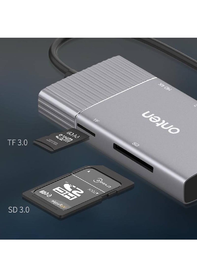 onten - Onten 95113 8 In 1 USB 3.0 x2 + SD / TF + HDMI / VGA + 3.5mm Jack + Type-C / USB-C (PD 3.0) Multi-function HUB Converter Dock Station - Image 1