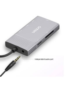 onten Onten 95113 8 In 1 USB 3.0 x2 + SD / TF + HDMI / VGA + 3.5mm Jack + Type-C / USB-C (PD 3.0) Multi-function HUB Converter Dock Station  - Image 3