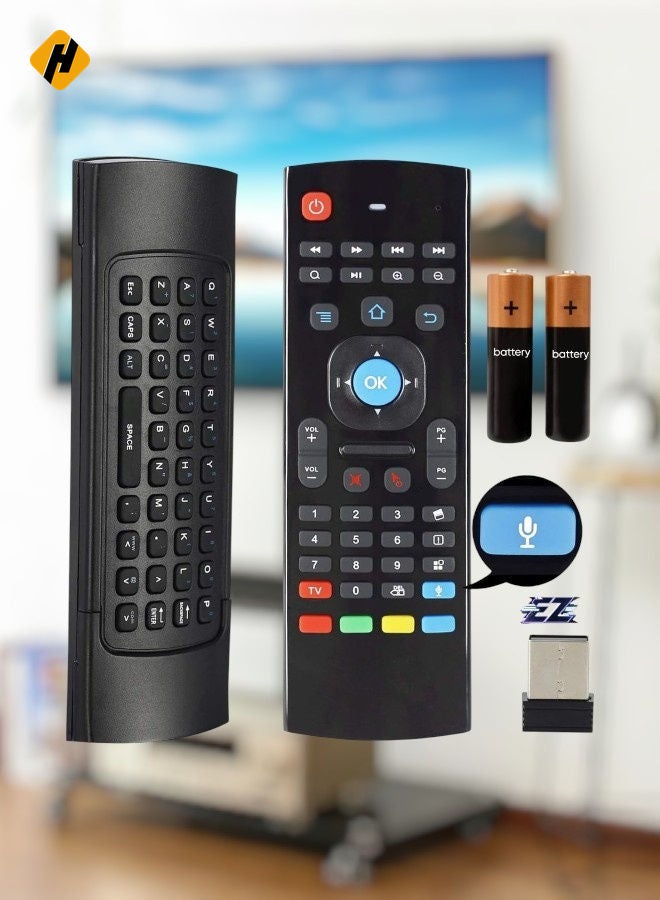 2.4GHz Wireless Mini Mouse Remote Control with Audio Input for Android TV and IR Remote Control for Android TV Box Mini PC Mac OS with battery