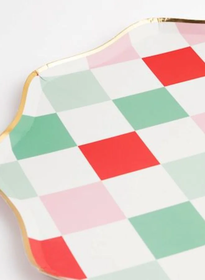 Meri Meri Multi Check Dinner Plates