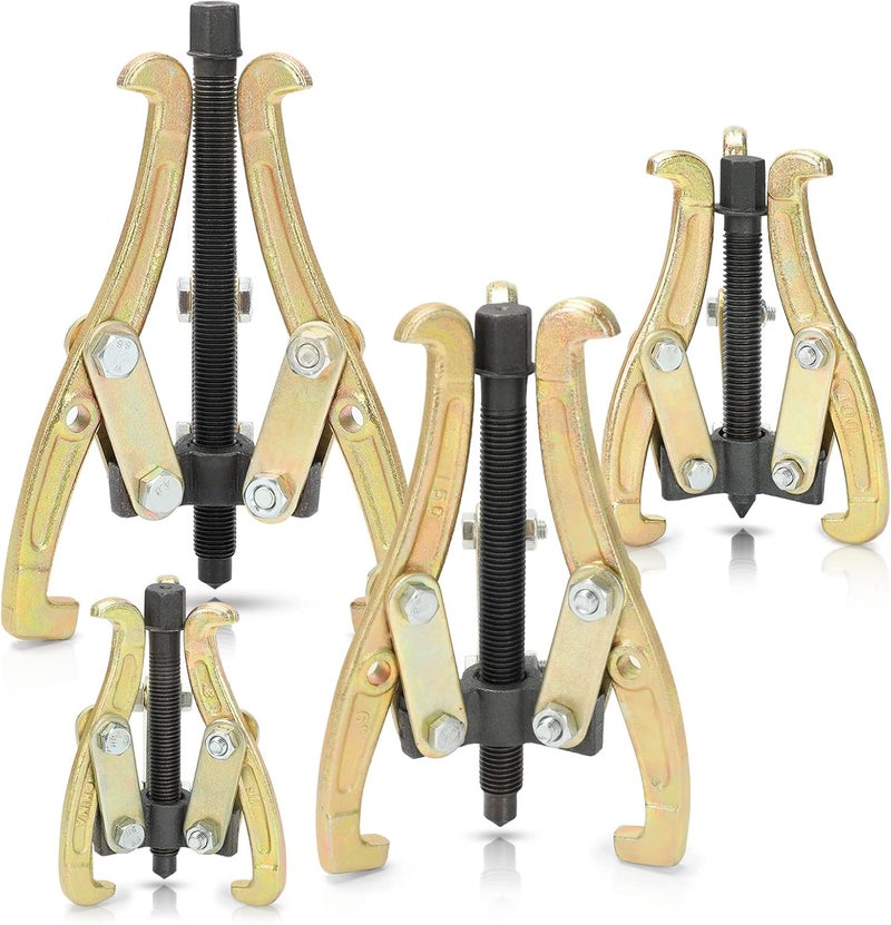 MOFEEZ 3" 4" 6" 8" 3 Jaw Gear Bearing Puller Removal Tool for Slide Gears, Pulley, and Flywheel（Gold） - Image 1