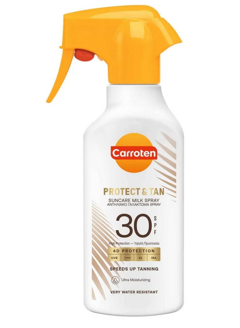 Carroten Protect & Tan Suncare Spf 30 Body Milk Spray Water Resistant 270 ML - Image 1