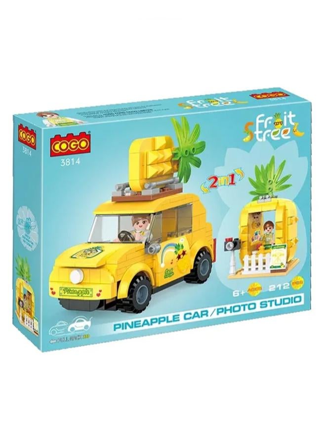 لعبة تركيب مكعبات على شكل سيارة/ استوديو الصور على شكل أناناس من كوجو 3814 - 212 قطعة