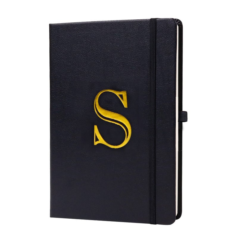 PUKZIC Business Notebook for Men, A5 Journal Notebook with A-Z , Dual-Sided Writing Paper Notebook with Dividers, Travel Journal for Teens, 200 Pages Leather Journal for Writing, Work, Meetings,Black S - Image 1