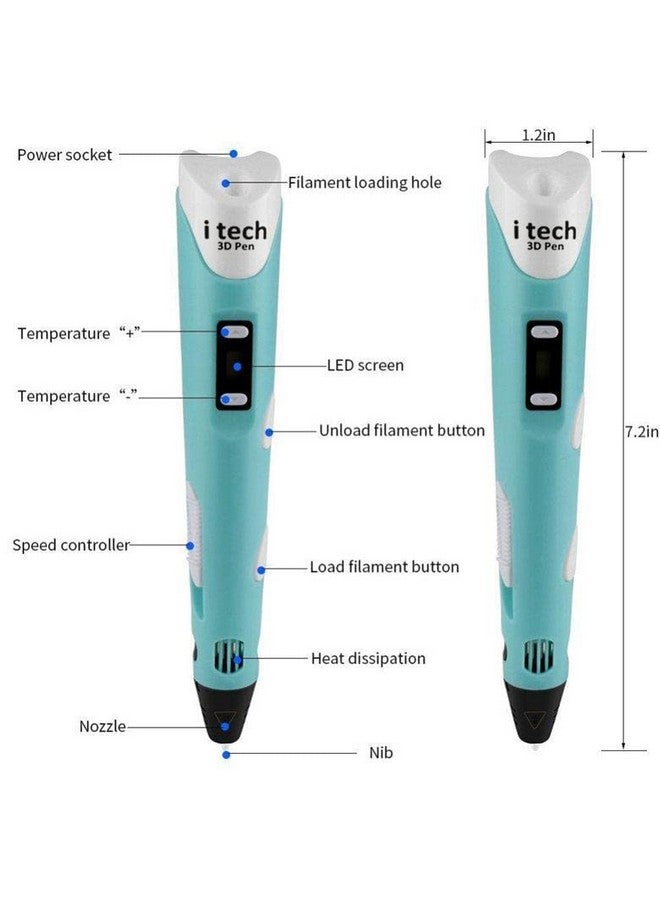 WOL 3D WOL3D Itech (Black) Magic 3D Pen for 3D Printing with Speed Control, Advanced Temperature Regulation, OLED Display & Ergonomic Design - Compatible with variety of Filaments for Creative DIY, Art. - Image 4