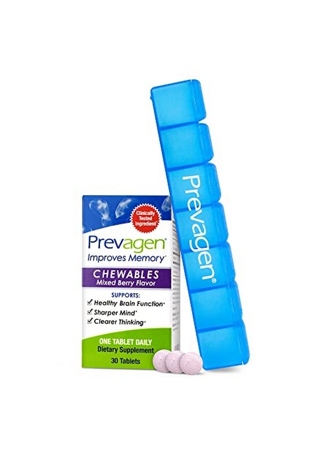 Prevagen - Improves Memory Regular Strength 10Mg 30 Chewables ;Mixed Berry; With Apoaequorin & Vitamin D & Prevagen 7Day Pill Minder ; Brain Supplement For Better Brain Health - Image 1