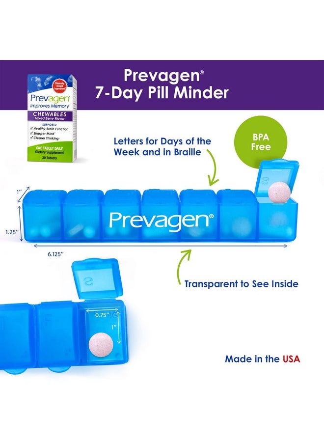 Prevagen - Improves Memory Regular Strength 10Mg 30 Chewables ;Mixed Berry; With Apoaequorin & Vitamin D & Prevagen 7Day Pill Minder ; Brain Supplement For Better Brain Health - Image 1