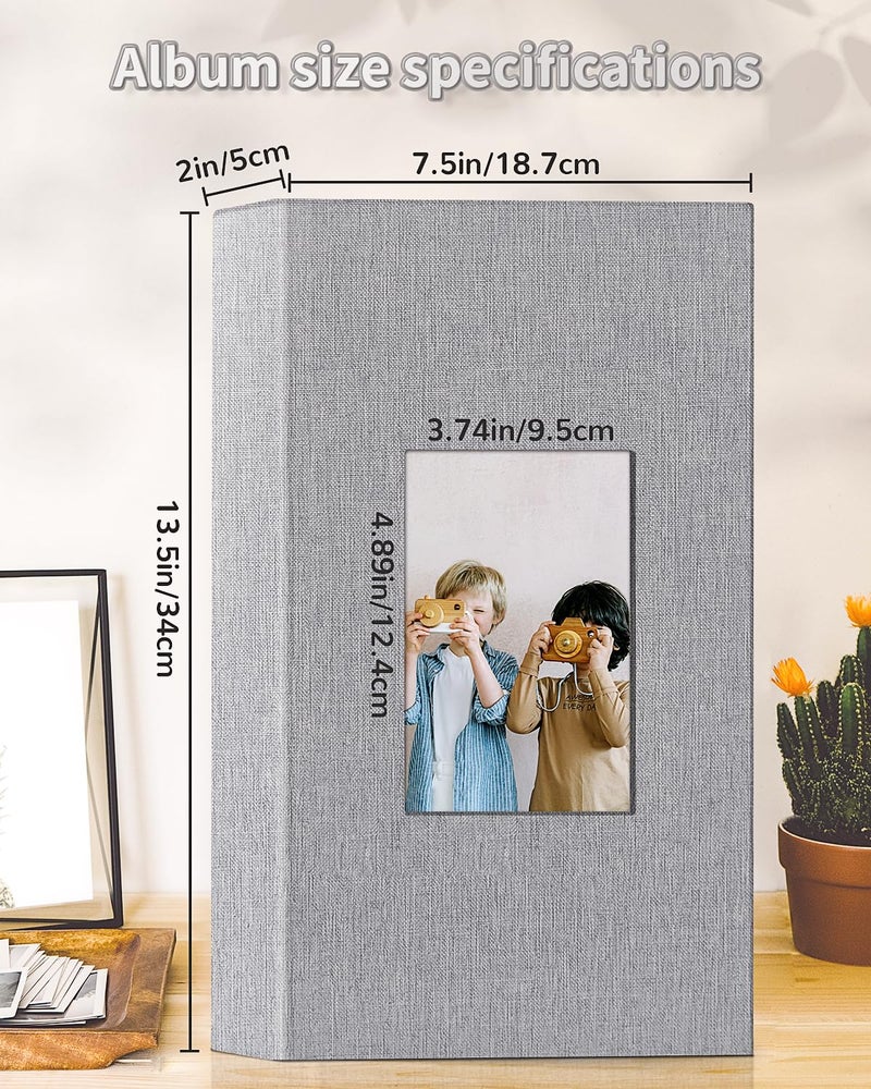 Artfeel Photo Album 4x6 with 300 Pockets,Slip-in Picture Albums,Linen Cover Memory Book with Front Window,White Page Vertical Photo Book for Wedding,Family,Anniversare,Baby,Vacation - Image 3