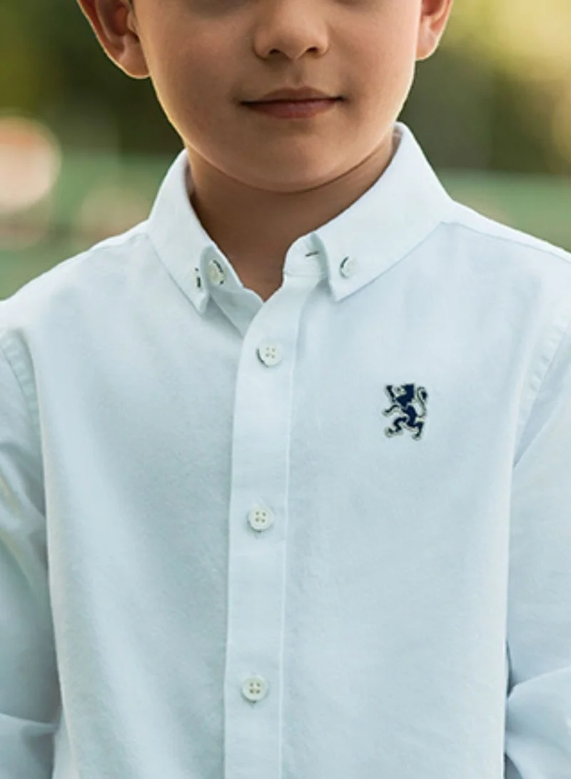 GIORDANO  Kids' Regular Fit Cotton Oxford Long Sleeve Shirt  | Best Price UAE