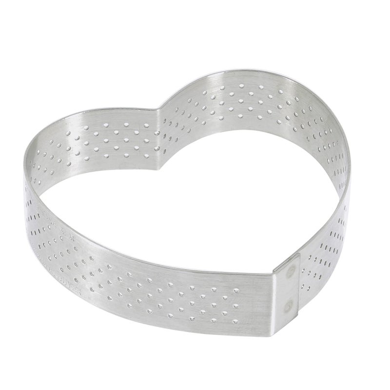 De Buyer Perforated Heart Tart Ring  3  Perfect for Baking Crisp HeartShaped Tarts  Easy to Use  Clean  Made in France