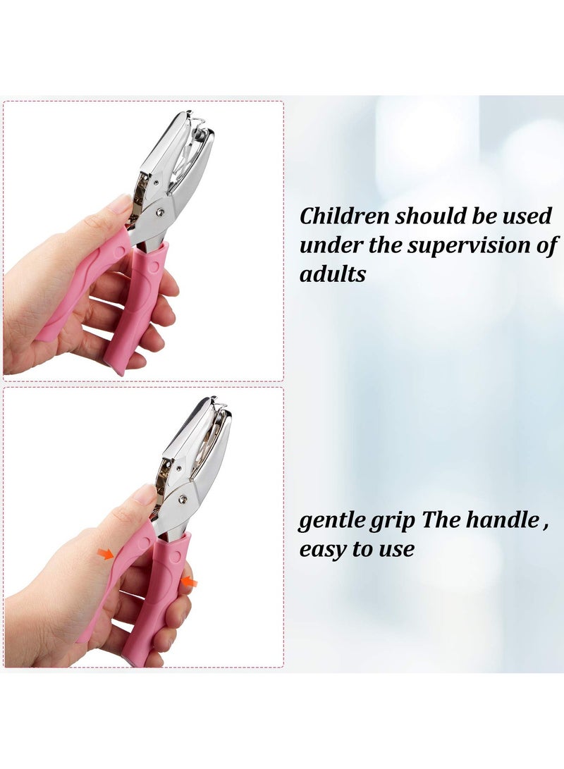 سونسر 3 أجهزة كمبيوتر محمولة باليد لثقب الورق بفتحة واحدة معدنية مع مقبض ناعم ودائرة 0.25 بوصة 0.2 بوصة نجمة 0.22 بوصة ثقوب قلب 0.22 بوصة للبطاقات الحرفية اليدوية لبطاقات الملابس وتذاكر دفتر القصاصات - Image 4