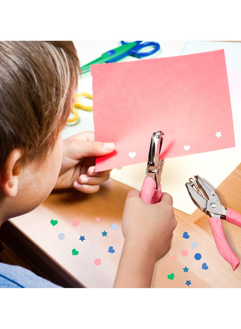 سونسر 3 أجهزة كمبيوتر محمولة باليد لثقب الورق بفتحة واحدة معدنية مع مقبض ناعم ودائرة 0.25 بوصة 0.2 بوصة نجمة 0.22 بوصة ثقوب قلب 0.22 بوصة للبطاقات الحرفية اليدوية لبطاقات الملابس وتذاكر دفتر القصاصات - Image 5