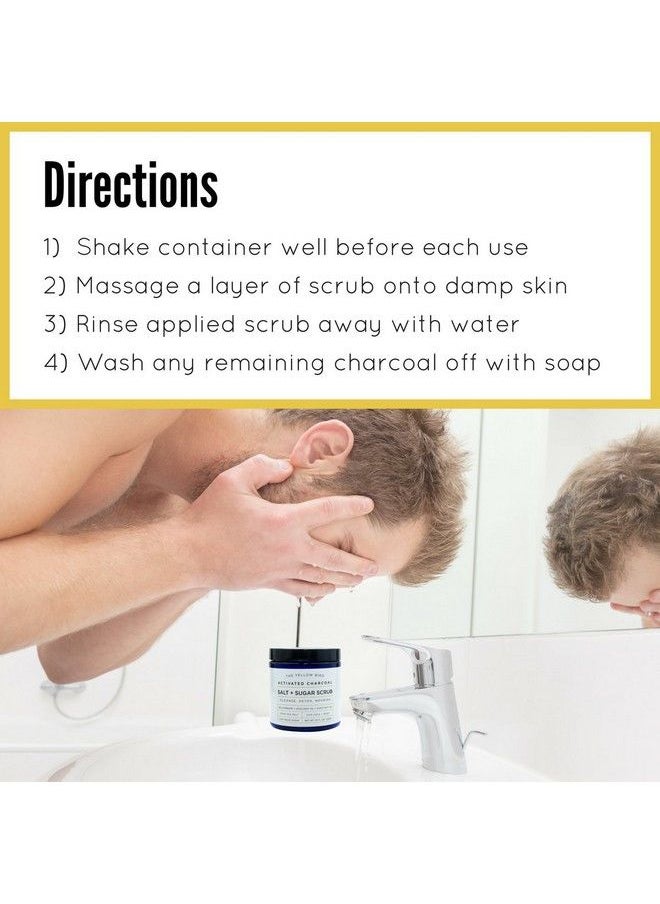 The Yellow Bird - Natural Activated Charcoal Body & Face Scrub Exfoliating Dead Sea Salt & Sugar Scrub Deep Cleansing Pore Minimizer Anti Cellulite Acne Blackhead Scars Wrinkle Treatment - Image 1