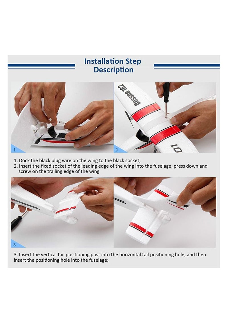 AROAQ DIY RC Plane Toy Cessna 2 batteries Remote Control Airplane DIY Fixed Wing Aircraft  - Image 2