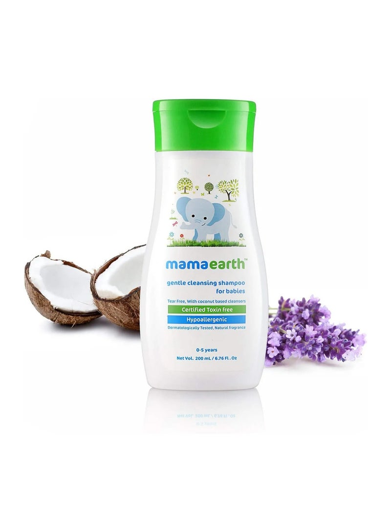 Mamaearth Gentle Cleansing Baby Shampoo 200mL - Coconut & Jojoba Oil, Tear-Free, for 0-5Yrs