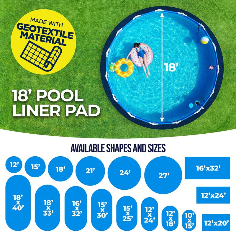 Shop Square 18-Foot Pool Liner Pad for Above Ground Pools - Under Padding, Above Ground Pad, Puncture Protection, Extend Liner Life, Durable Geotextile Material - Image 4