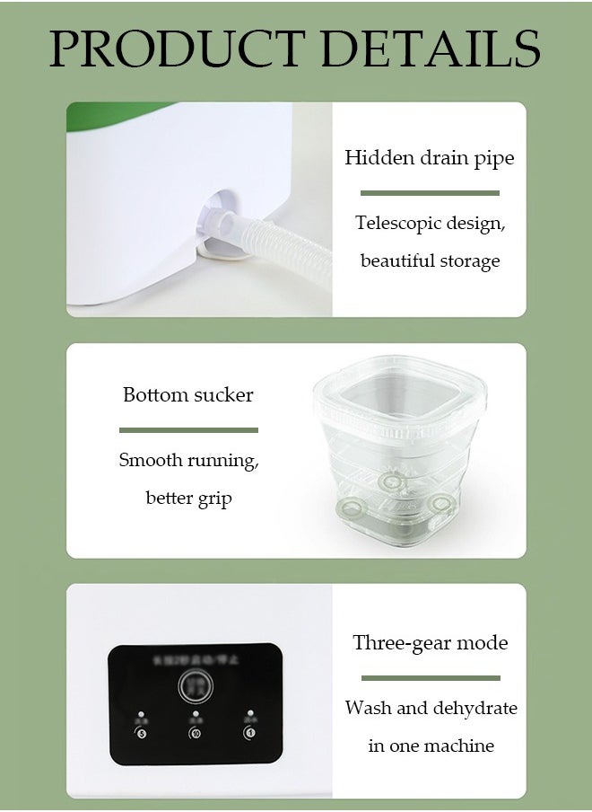 DUNISO - Folding washing machine, portable sock and underwear washing small automatic dehydration washing machine, suitable for travel, camping, apartment, dormitory - Image 1