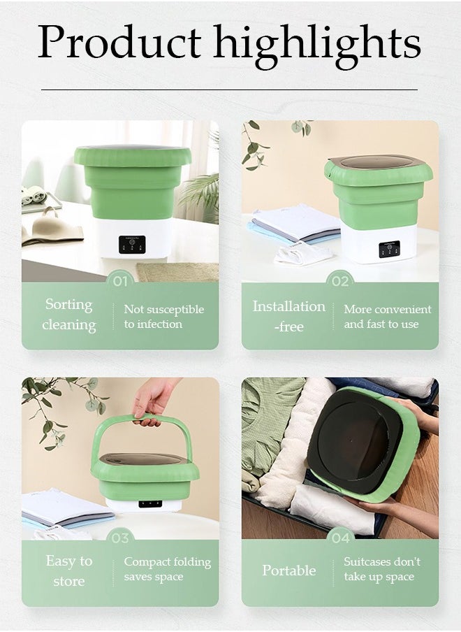 DUNISO - Folding washing machine, portable sock and underwear washing small automatic dehydration washing machine, suitable for travel, camping, apartment, dormitory - Image 1