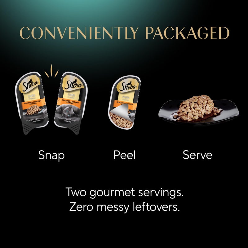 Sheba Perfect Portions Wet Cat Food Cuts in Gravy Variety Pack, Roasted Chicken Entree and Tender Turkey Entree, 2.6 oz. Twin-Pack Trays (12 Count, 24 Servings) - Image 5