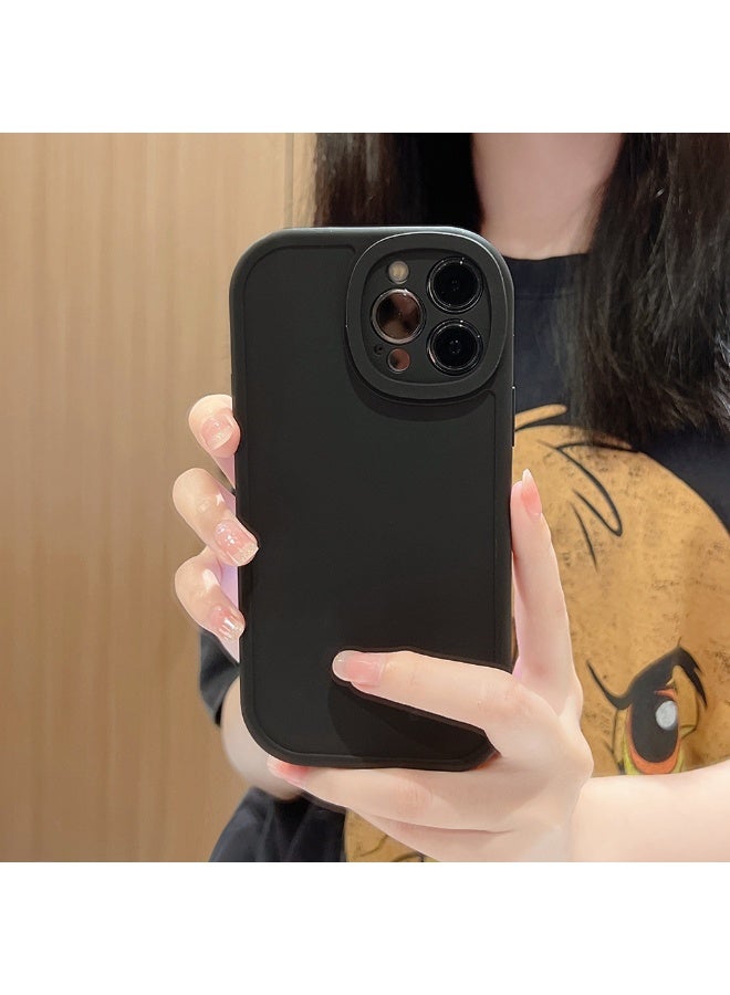 NIBEMINENT Simple Monochromatic Design Protective TPU Case Cover For iPhone 16 Pro Max, Black