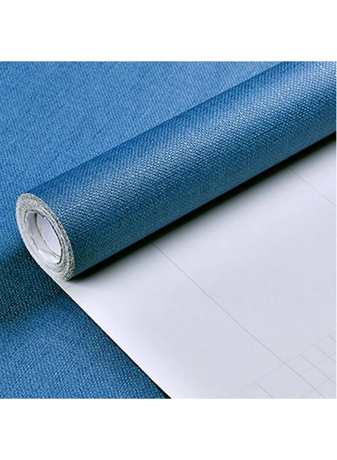 Yancorp 24"x120" Textured Fabric Navy Blue Faux Grasscloth Peel and Stick Wallpaper Self-Adhesive Linen Removable Wall Paper Cabinets Counter Top Liners - Image 5