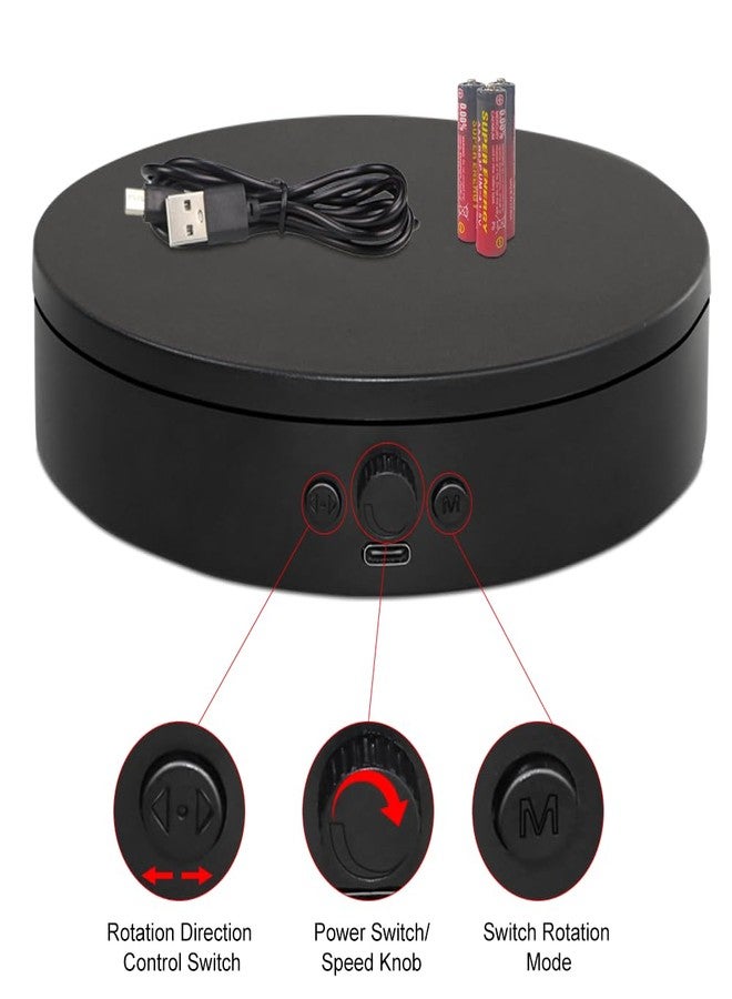 ComXim Rotating Display Stand with Type C Power Cable, Motorized Rotating Platform with Adjustable Speed and Direction for Photography, Rotating Platform for Photography and Display - Image 3