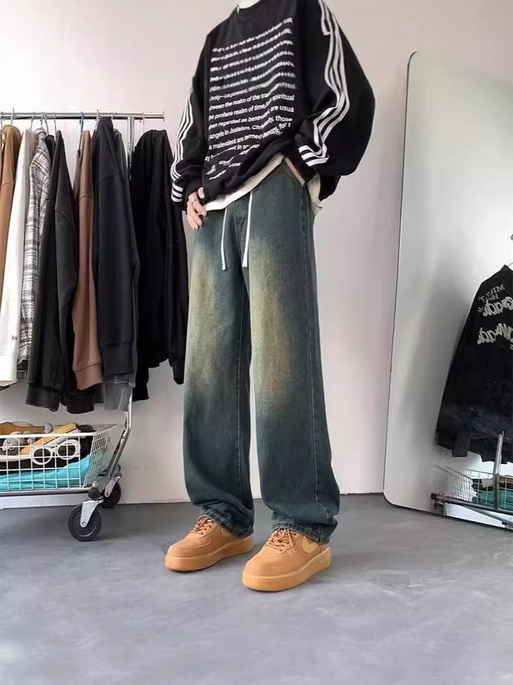 Unisex Classic Denim Jeans Loose Fit Daily Outdoor Wear - Image 2