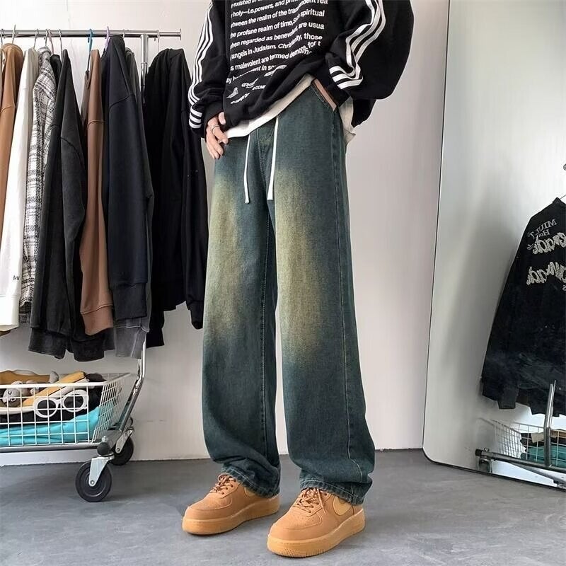 Unisex Classic Denim Jeans Loose Fit Daily Outdoor Wear - Image 1