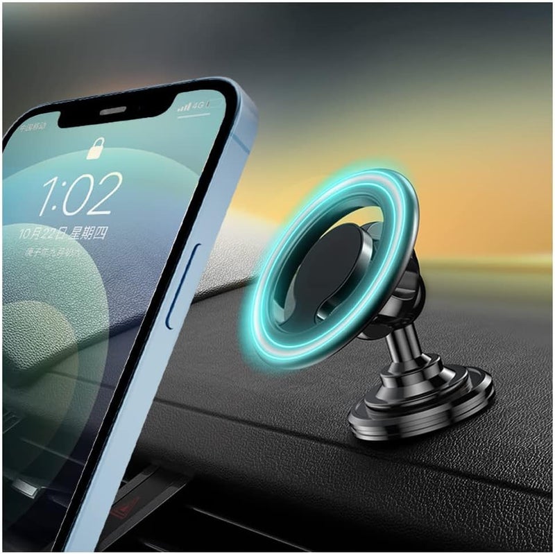 كاست ويف حامل سيارة MagSafe لهاتف iPhone - حامل مغناطيسي دوار 360 درجة للوحة القيادة، متوافق مع iPhone 14/13/12 وجميع الهواتف الذكية (أسود) - Image 1
