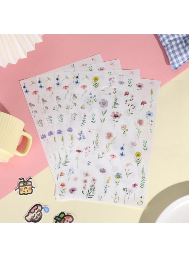 Winner 50PCS Plastic Wildflower Goodie Bags Reusable Party Favor Bags with Handles Vintage Floral Gift Bag Wildfloral Candy Treat Bag for Baby Shower Wedding Birthday Supplies Colorful - Image 2