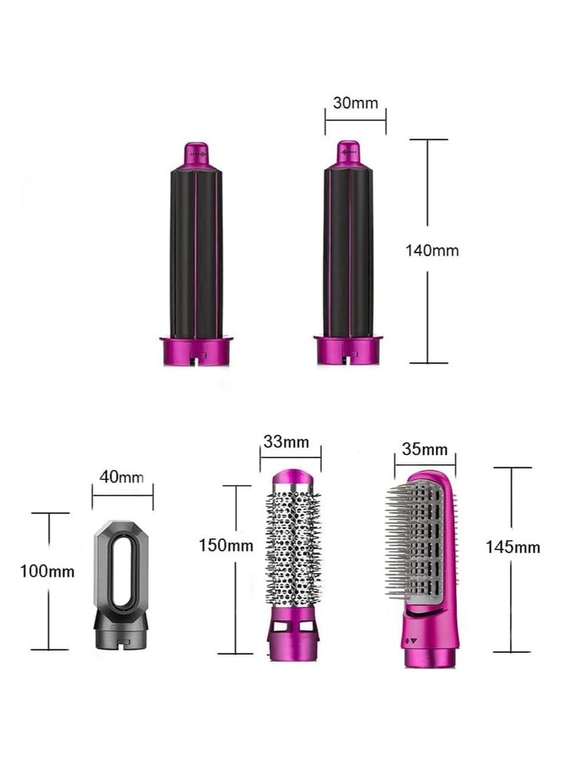 5 In 1 Hot Air Hair Dryer And Curler Tool Set for women beauty Electric Hair Straightener with Heat Protector Hot Air Blow Dryer Grey (Purple) - Image 4