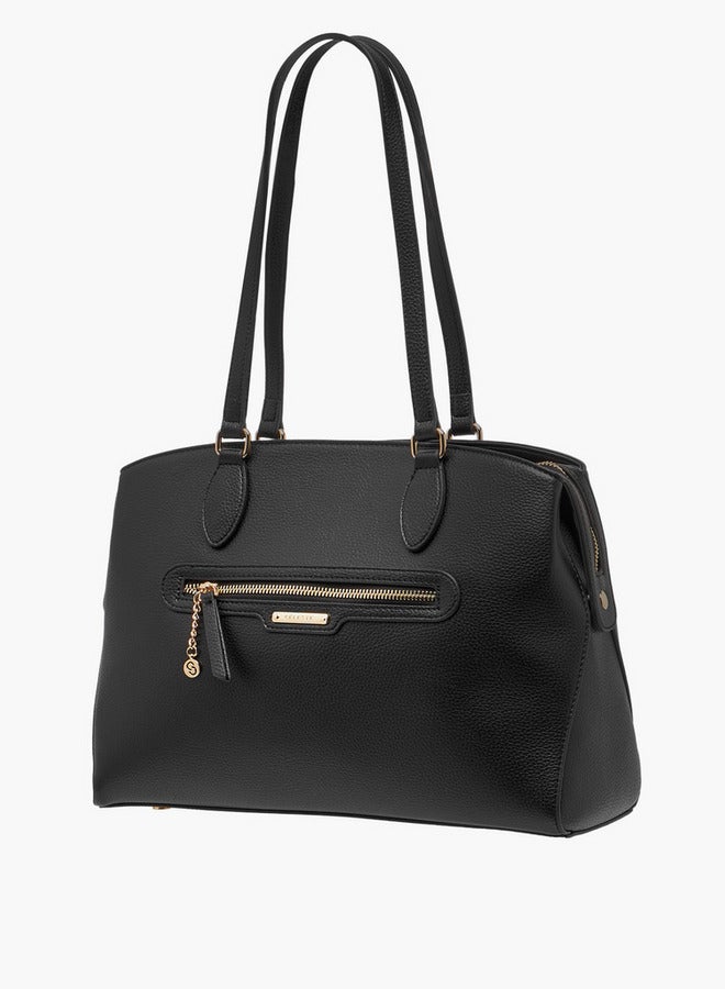 Celeste Solid Tote Bag with Zip Closure  - Image 3