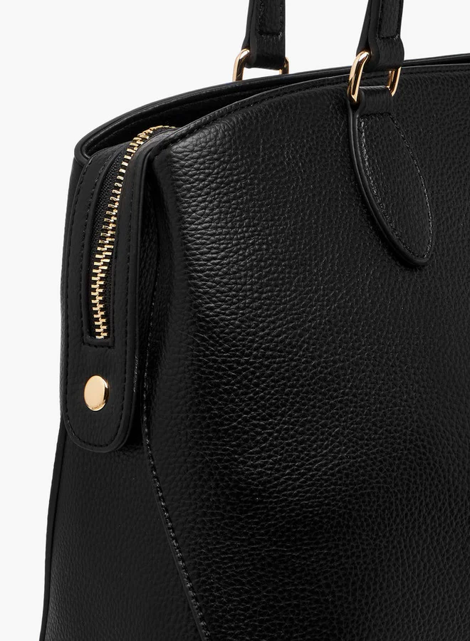 Celeste Solid Tote Bag with Zip Closure