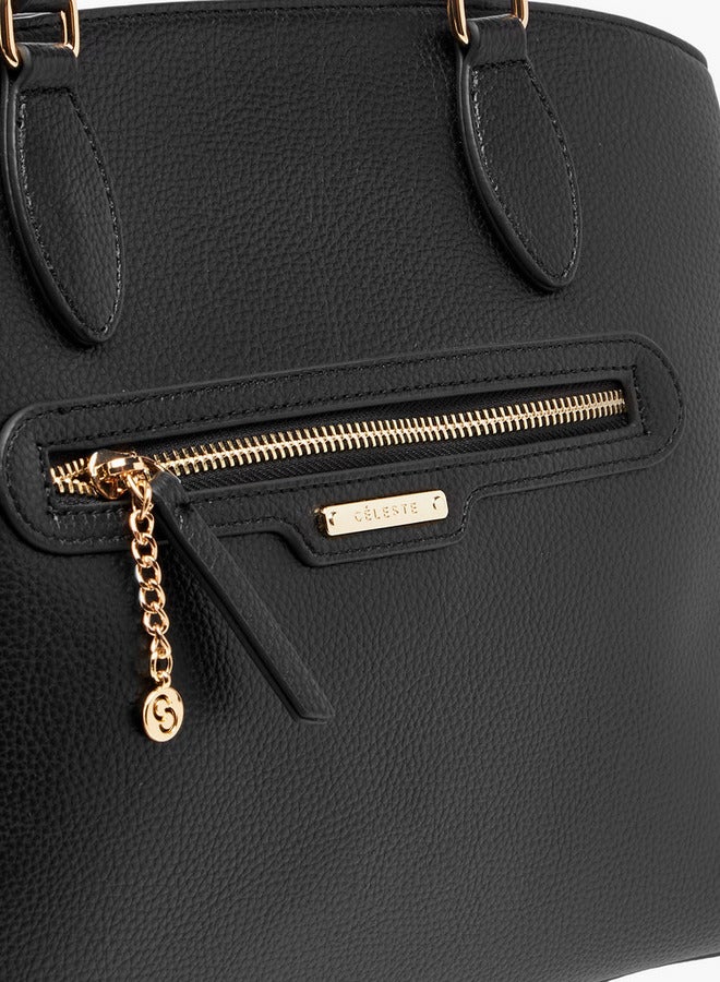 Celeste Solid Tote Bag with Zip Closure  - Image 5