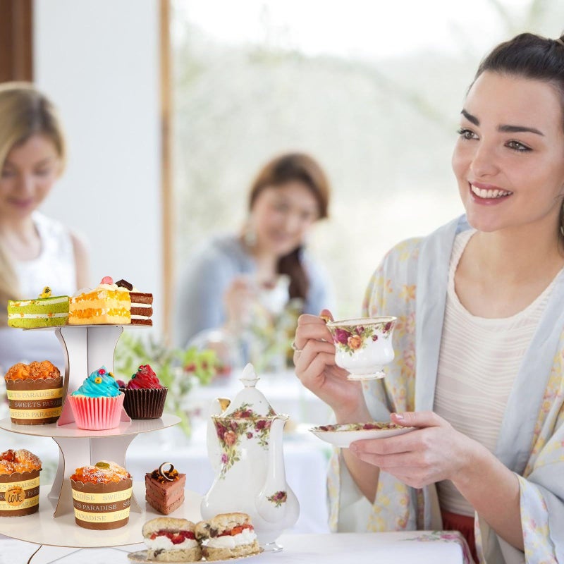 White 2 Tier Cake Stand Multi Layer Dessert Display Rack For Party Bakery Snacks - Image 5
