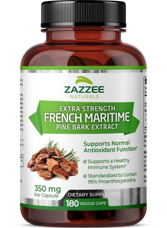 Zazzee Extra Strength French Maritime Pine Bark Extract 350 Mg Per Capsule 180 Vegan Capsules 95% Proanthocyanidins 6 Month Supply Nongmo And Allnatural - Image 2