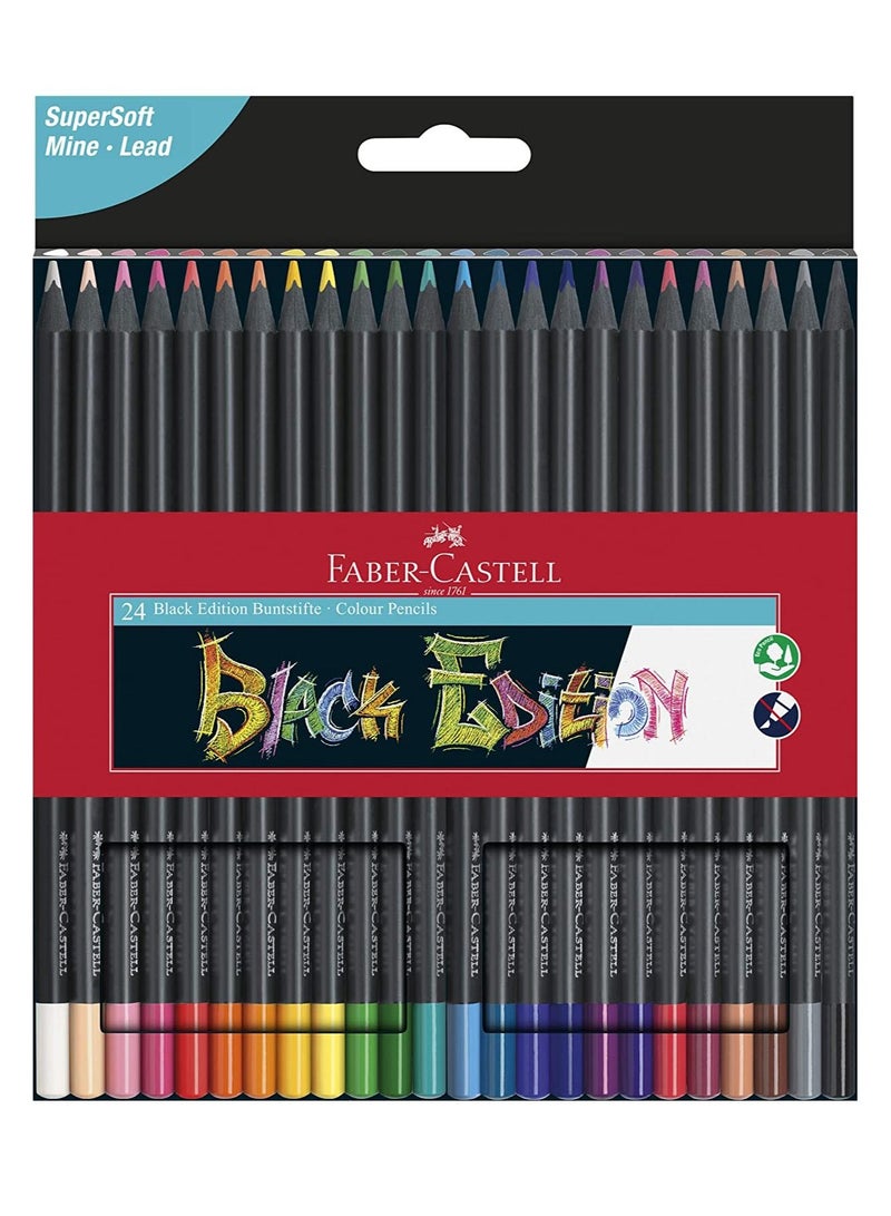 FABER-CASTELL 24-Piece Black Edition Color Pencils Multicolor - Image 1