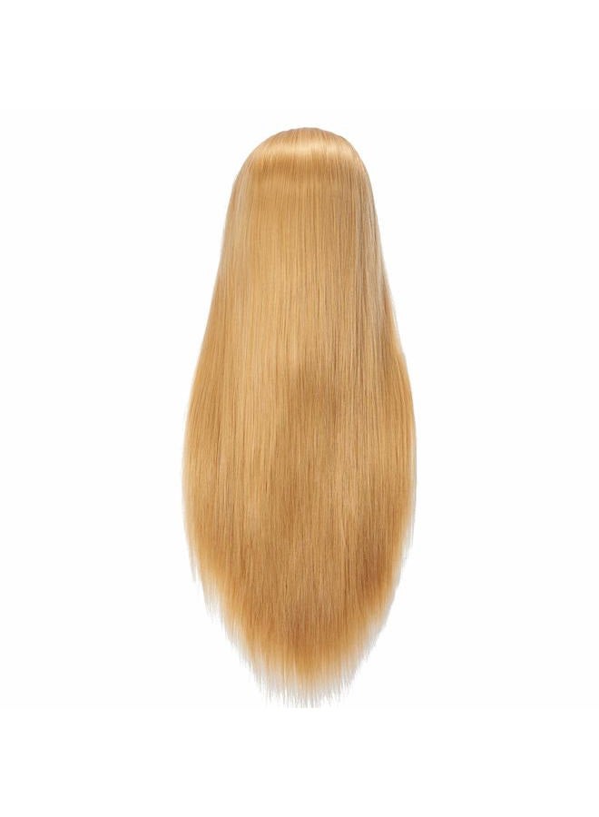 Hairlink 26-28'' Mannequin Head Synthetic Fiber Hair Styling Training Head Dolls for Cosmetology Manikin Maniquins Practice Head with Stand (6611W2720) - Image 5