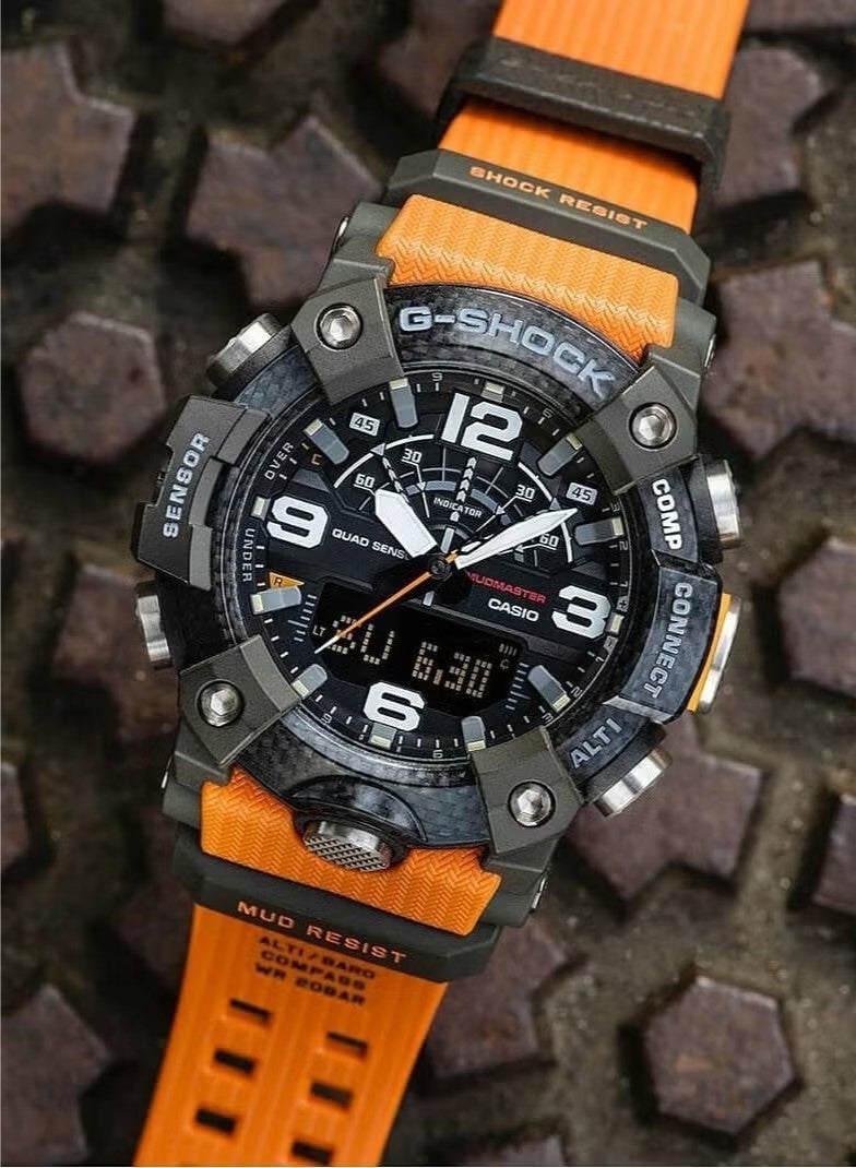 G-SHOCK ساعة جي شوك التناظرية الرقمية للرجال - قرص أسود - GG-B100-1A9DR - Image 2