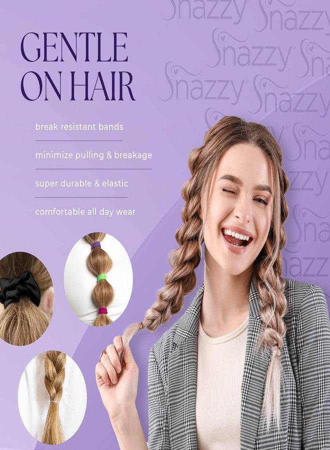 Snazzy Hair Accessories Gift Set - 670 Total Hair Accessories for Women, Girls, Men, Boys, Kids, Teens & Adults - Mini Scrunchies, Hair Ties, Elastics & Ponytail Holders in Storage Container Kit - Image 5