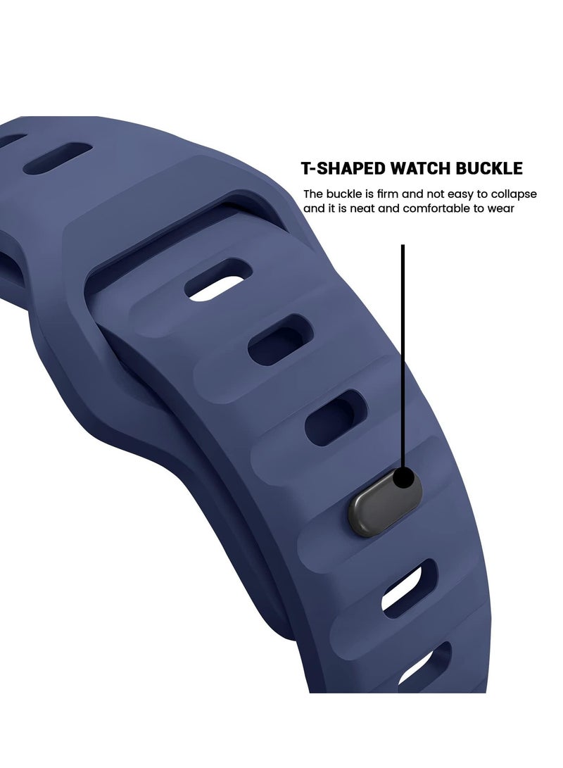 متوافق مع Apple Watch Band 38mm 40mm 41mm 42mmBands للرجال والنساء ، فريدة من نوعها تصميم قوي سيليكون حزام معصم لسلسلة iWatch 11/10/9/8/7/6/5/4/3/2/1 / SE الأزرق - Image 3