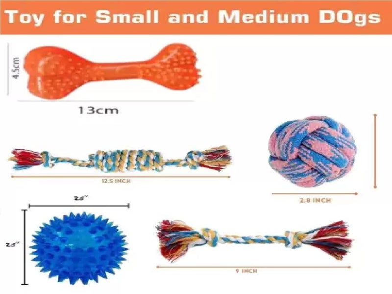 Agirav Dog Rope Toys + Chew Toys, Combo Pack of 7 (Color May Vary) - Image 3
