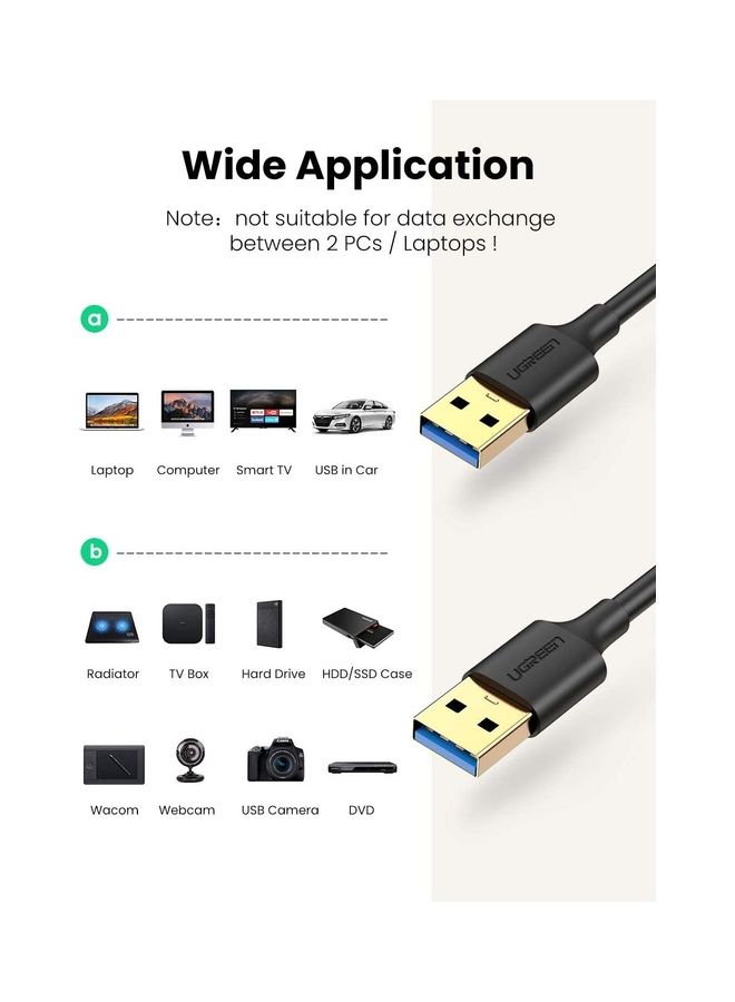 Ugreen USB 3.0 Type A Male To Male Cable - Image 2