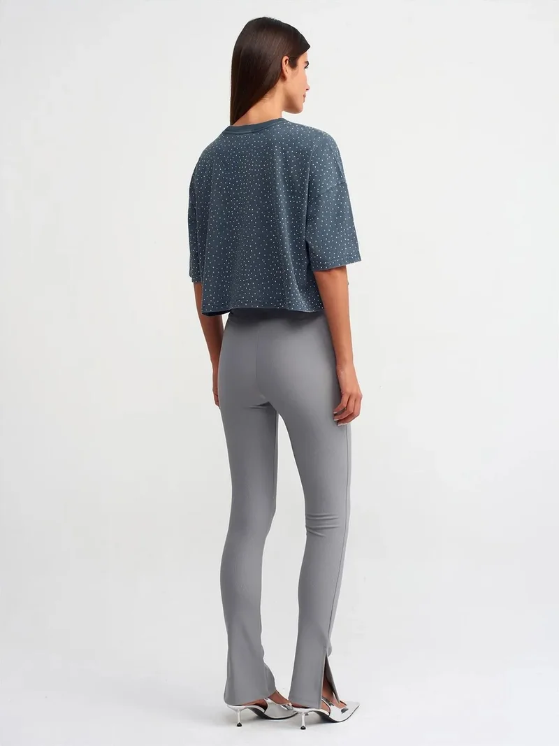 ديلفين DILVIN High-waist Flare Leggings With Slit