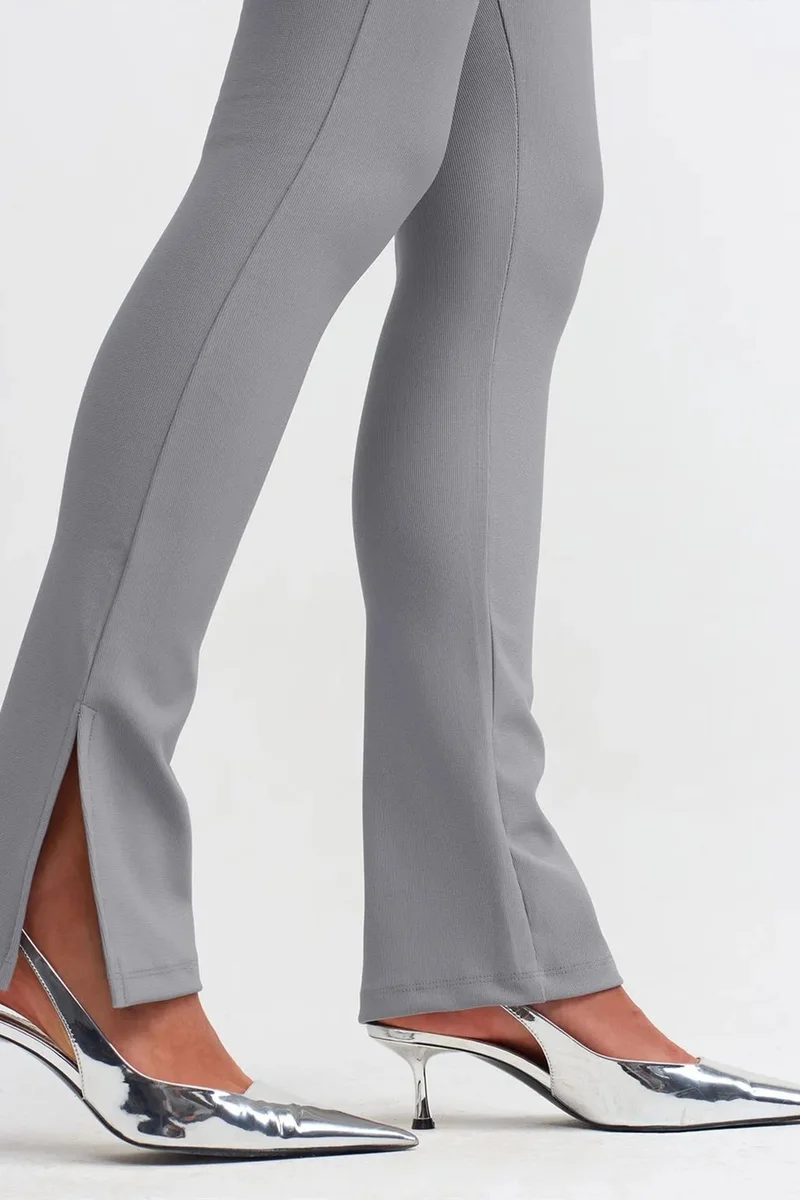 Dilvin Grey DILVIN High-waist Flare Leggings With Slit for Women | Best Price UAE