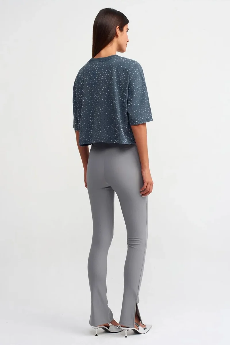 ديلفين DILVIN High-waist Flare Leggings With Slit