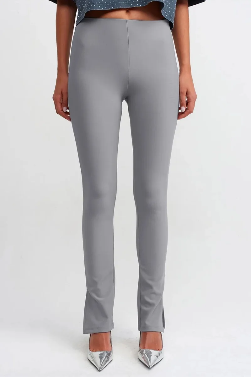 Dilvin Grey DILVIN High-waist Flare Leggings With Slit for Women | Best Price UAE