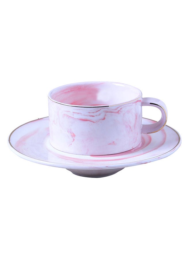 NIBEMINENT Marble Coffee Cup & Saucer Set Multicolour 220ml