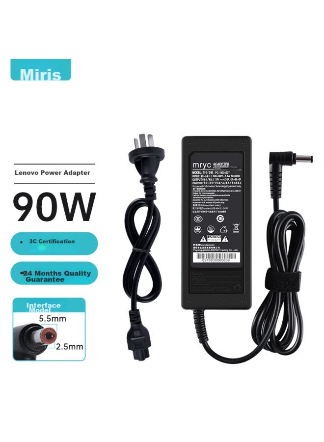 Mryc Lenovo Laptop Charger, 19v 4.74a Computer Power Adapter, Compatible With Asus, Toshiba, Fengzheng, Shenzhou, Haier, 90w, 5.5*2.5 Power Cord - Image 1