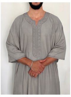 Long-sleeved embroidered national men's robes with high quality pockets